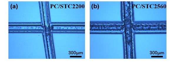 圖1 PC/Silicone附著力測試后表面形貌 